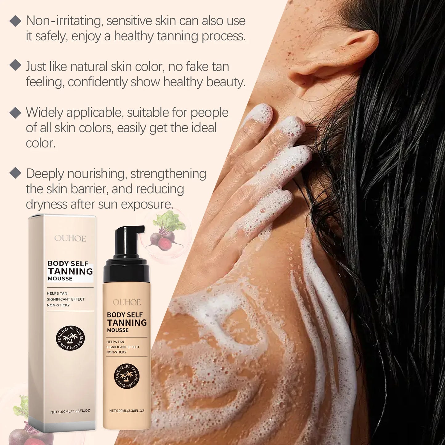 Body Self Tanning Mousse Tan Bronze