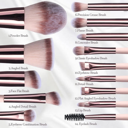 Luxurious Makeup Brush Set with Mini LED Light Mirror